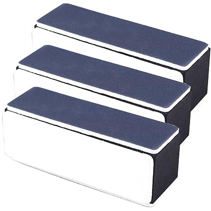 Ipetboom 3piezas Placa De Pulido De Vías Bloque De Uñas De Esponja Pulidor De Uñas Lavable Para Manicura Casa De Material Color Negro y