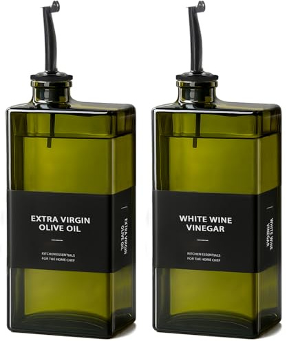 Olive Oil Dispenser Bottle for Kitchen- 16.9oz Oil Bottles UV Protection, Oil and Vinegar Dispenser Set, Drip-Free Pourer, Elegant Kitchen Essential- 16.9oz, Set of 2