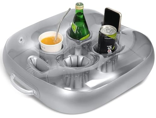 Gonflable Porte-Boissons Plateau Flottant 6 Trous, Porte-Bouteille Gonflable Flottant Fête D'été, Durable, Réutilisable, Accessoire Piscine, pour Les Fêtes de Piscine D'été Floating Bar