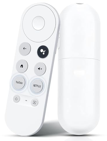 Télécommande Chromecast Google TV, Telecommande Bluetooth Vocale avec Boutons Netflix et Youtube, Telecommande Universelle pour Chromecast 4K Snow G9N9N (Télécommande Uniquement)