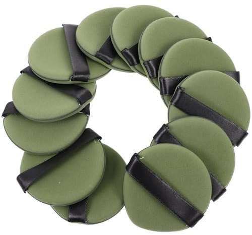 HOMSFOU Lot de 12 Coussins Cosmétiques de Goutte D'eau Vert pour Maquillage, Utilisation Humide et Sèche Matériau Polyuréthane Hydrophile, pour Appliquer et Estomper le Fond de Teint