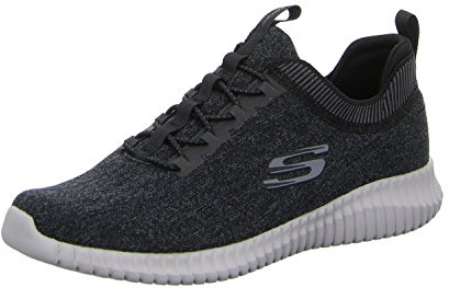 Skechers ELITE FLEX HARTNELL, Zapatillas para Hombre, Black & Gray Mesh/Trim, 45.5 EU