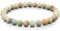 FABACH Amazonit Perlenarmband mit 6mm Edelstein-Perlen und 925 Sterling Silber Logo-Perle - Edles Naturstein Stretch-Armband für Damen (Mehrfarbig Türkis)