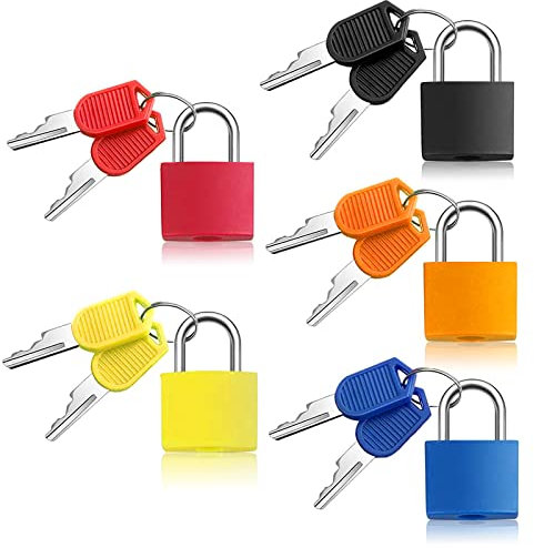 Vorhängeschloss Klein mit Schlüssel 5 Stk Mini Kofferschloss Gepäckschloss mit Schlüssel Gepäckschlösser Kofferschlösser für Gepäck Tasche