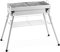 Royal Catering Holzkohlegrill klappbar mit Ablage und klappbarem Rost 53 x 26 cm Edelstahl Kunststoff Stahl (verzinkt) Klappgrill Standgrill Schaschlikgrill