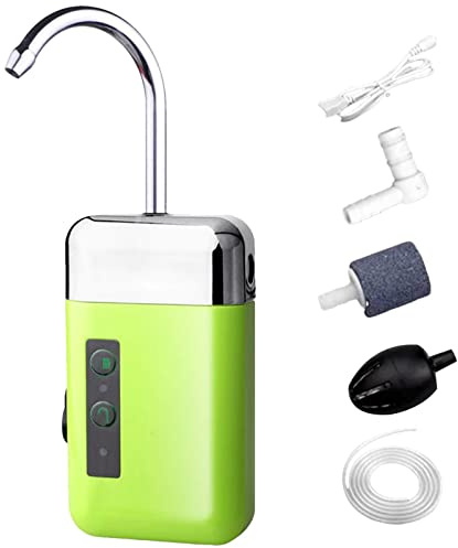 Gaimety Pompe à pêche en Plein air, Pompe à oxygène pour Aquarium, Débit d'eau inductif Silencieux Auto Fish Tank Aérateur Bubbler Set avec lumière pour la pêche en Plein air