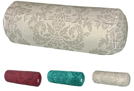 beties Epoche Nackenrollenbezug ca. 15x40 cm Kissenbezug mit 3D Ornament auf Baumwolle Halbpanama-Bindung aus deutschem Unternehmen in hochwertiger Qualität (Linen-Taupe)