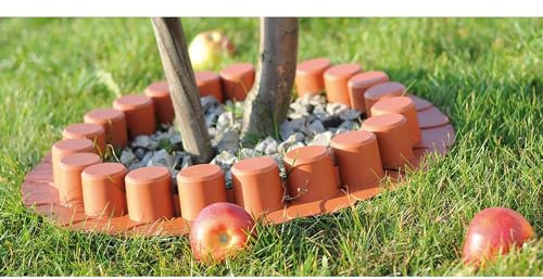 Palisade - Beeteinfassung in Holzoptik - L 405 cm - Beetumrandung - Rasenkante - Gartenpalisade - Zierzaun - Gartenpalisade - Beetbegrenzung