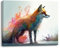 Piy Painting Bild von Bunte Füchse, Tier Leinwandbilder Kunstdrücke auf Leinwand 40x30cm Wohnzimmer Deko Modern für Schlafzimmer, Küche