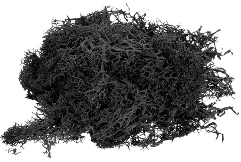 QUARKZMAN 3,5 OZ Muschio Finto per Artigianato, Muschio Artificiale Naturale Preservato per Progetti Artigianato Floreale Fai Da Te Decorazione Pareti Matrimoni Giardini (Nero)