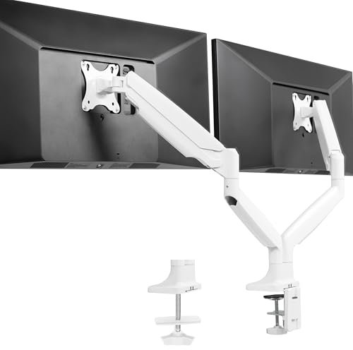 Pneumatic Arm Dual Ultrawide Monitor Desk Mount - Up to 40 Screens