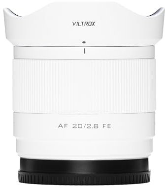 VILTROX Objectif 20 mm f2.8 FE (édition limitée blanc) avec prise en charge de la mise au point automatique/manuelle pour appareils photo Sony E-Mount