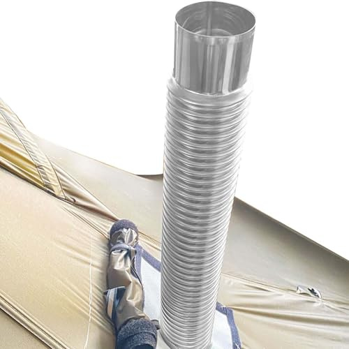 Träugnsrör – flexibelt avgasrör av rostfritt stål, vikbart luftrör av rostfritt stål, justerbar torktumlare ventilationsslang för frisk luftinlopp från pelletugnar