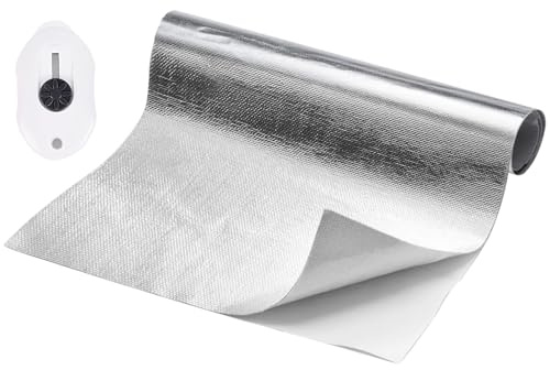LongZYU Pannello Scudo Termico In Alluminio Pellicola Protettiva Termica Autoadesiva in Fibra di Vetro Pratico Foglio Paracalore Termo Isolante Adesivo per Tubo Scarico Auto Moto , 30 x 300 cm 300℃