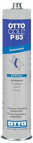 OTTO COLL P 83 PU-Klebstoff 310 ml Schwarz – hochelastischer 1K Polyurethan-Kleber für Karosserie-, Container-, Schiffsbau, Holz, Metall, Kunststoff, Apparatebau, vibrationsfeste Verklebung