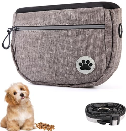 Belvanr Porta Premietti per Cani, Borsa Addestramento Cane, Borsa Porta Snack per Cani, Borsa Addestramento Cani con Cintura Regolabile+Dispenser Integrato, Ideale per Passeggiate e Addestramento