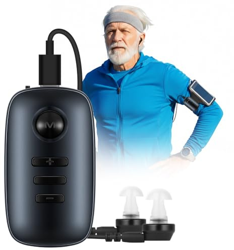 Aolso Digital Personal Sound and Voice Amplifier with Double Ear Headphone, Pocket Sound Voice Enhancer Device with one and Volume Control, Adult Listening Device