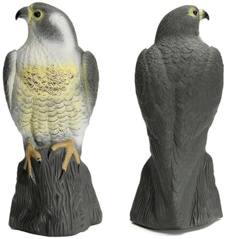 HHH HUNTING plastic bird of prey Bird Scarers For Gardens Pigeon Deterrent Highly Detailed And Durable Birds Of Prey Pigeon Deterrent For Gardens Scare Birds Away Bird Deterrent Products