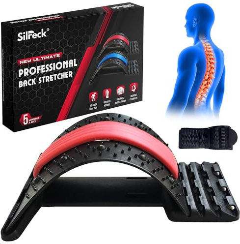 Silreck OrthoWave Back Stretcher - Spinal Alignment and Pain Relief - Premium Back Stretching and Decompression Solution for Home and Office Use - Suitable for Men and Women of All Ages