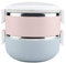 Nikou Fiambrera térmica - Caja Bento portátil de acero inoxidable Recipiente a prueba de herrumbre Caja Bento El recipiente para alimentos se puede volver a montar (1400ml)