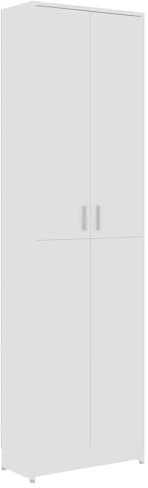 vidaXL Garderobenschrank mit 5 Fächern Flurschrank Hochschrank Schrank Dielenschrank Kleiderschrank Schlafzimmerschrank Weiß 55x25x189cm Holzwerkstoff