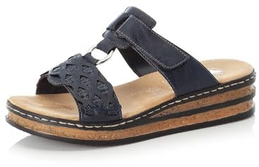 Rieker Damen Klassische Sandalen 629K9, Frauen Sandalen,Sommerschuhe,Freizeitschuhe,offene Schuhe,Strandschuhe,blau (14),40 EU / 6.5 UK