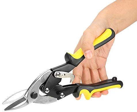 Tijeras de hojalatero, TU-2100A 250mm/ 9.8in Cizallas Cortadoras de Hojalata, Tijera para Estaño de Aviación para Cortar Aluminio, Chapa, Cuero, Cartón y Plástico