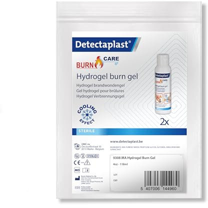Detectaplast Brand und Wundgel für Verbrennungen (118ml, 2 Stück) - Hydrogel Brandsalbe bei starken Brandwunden - Verbrennungs-Gel auf Wasserbasis für Verbrennungen - Kühlende Hydrogel Creme
