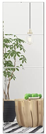 Vasemouh 4 Stück 35,6 x 28 cm Wandspiegel Fliesen - Einfache Installation, Rahmenloser Glas-Spiegel für Schlafzimmer Wohnzimmer Badezimmer und Heim-Fitnessstudio