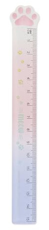Legami - Righello Meow per Misurare, Sottolineare e Tracciare Linee Nette e Precise, Righello a Tema Kitty in Plastica, 15 cm