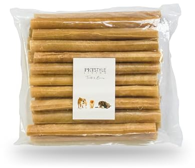 Petstyle Living Bâton à mâcher en Peau de bœuf - Collation pour Chien - 20cm - 20 Pièces