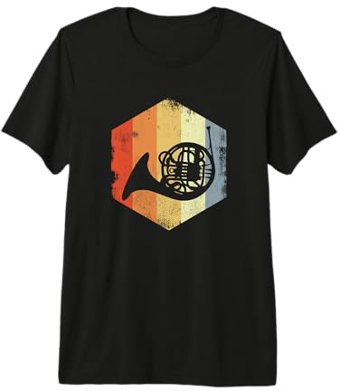 Cor d'harmonie Vintage Look French Hornist T-Shirt Haut de Gamme