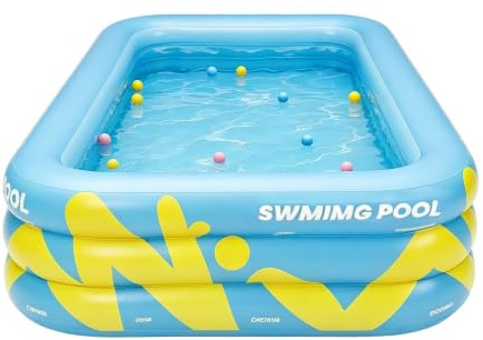 Uppblåsbar Barnpool 209,8 x 144,8 x 55,9 Cm Förtjockat Bollhav | Bakgårds Pool För Sommar, Utomhuslek, Vattenlek, Uteplats, Trädgård, Bakgård, Gräsmatta, Park Och Familjefest För