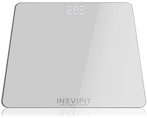 INEVIFIT Bathroom Scale, Highly Accurate Digital Bathroom Body Scale, Measures Weight up to 400 lbs. Includes Batteries