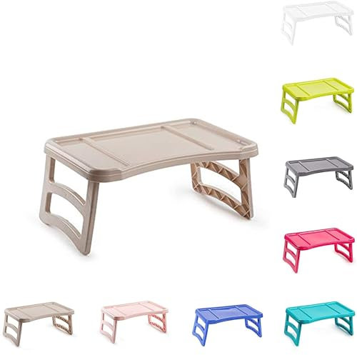 PLASTIFIC Plateau avec pieds - Table pliante pour le petit déjeuner ou le déjeuner au lit - Support pour téléphone, onglet, manger, écrire, lire, travailler sur le lit - 51 x 33 cm - Taille unique