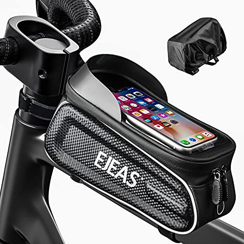 EJEAS Bolsa de Bicicleta, para Teléfono Inteligente de hasta 7 Pulgadas, con Pantalla Táctil Sensible a TPU, Porta Movil Bicicleta, Impermeable para Teléfono Móvil, Bicicleta de Montaña, Carretera