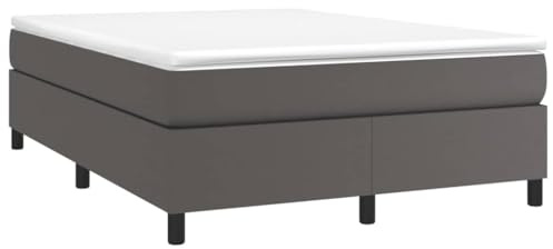 vidaXL Boxspring-sängram grå 140x200 cm konstläder
