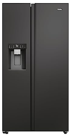 Haier Réfrigérateur Side by Side 90 cm - Capacité 601 litres - Énergie E - Noir Inox - 2021