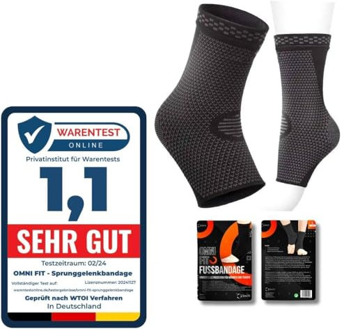 Omni Fit Sprunggelenkbandage (1Stk) Maximalen Komfort,kein Schwitzen,keine Einschränkungen–für Sport, Arthritis, Plantarfasziitis & mehr.Für Langanhaltende Linderung und volle Bewegungsfreiheit.