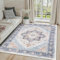 SHACOS Teppich, 120 x 170 cm, Wohnzimmerteppich, Rutschfester Teppich Waschbar, Teppich Schlafzimmer Vintage, Flachgewebe Teppich Wohnzimmer Kurzflor, Blau