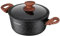 FLORINA Aluminiumtopf MASTER BLACK 28 cm 6.5L | Antihaftbeschichtung | Für alle Herdarten inkl. Induktion | Ergonomische Soft-Touch-Griff | Deckel mit Silikonrand | Hitzebeständig | Leicht zu reinigen