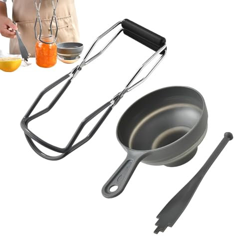 Alicates para conservas, accesorios para conservas - Alicates de elevación | Juego de herramientas antideslizantes para el hogar, incluye embudo para el restaurante de cocina