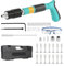 Cloueuse Rivet Gun avec 110 clous ronds, cloueuse electrique, pistolet à ongles portable, silencieux réglable, pistolet à ongles, pistolet à ongles, pistolet à ongles,cloueur beton (bleu)