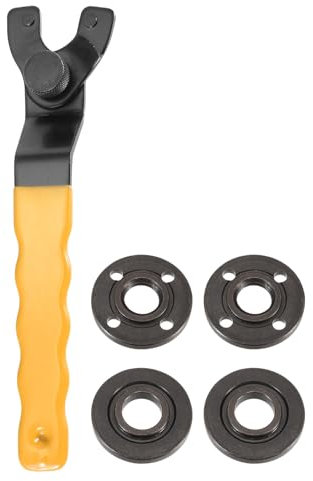 sourcing map Adjustable Angle Grinder Wrench Set 0.4-1.9 Range Universal Lock Nut Pin Spanner Wrench with Grinder Shaft Nut for Grinder Table Grinder, Yellow