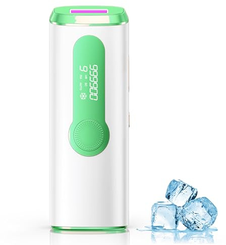 Haarlosy Épilateur Lumière Pulsée avec Fonction de Refroidissement, 999,900 Flashes IPL Laser Epilation Definitive, 9 Niveaux Énergie Épilation-3 en 1 [HR/SC/RA] pour Aisselles/Corps - Vert