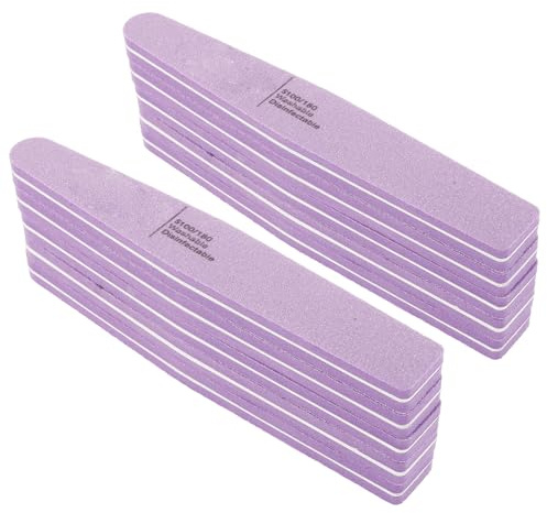 Mikikit 10 pièces Tampon Ongle Sponge Double Face Bloc Polissoir pour Manucure et Pédicure Émeri pour Ongles Outil Nail Art Professionnel
