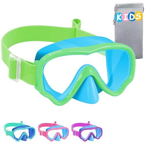 Vvinca Taucherbrille Kinder mit stoffband für 3-14 Jahre Mädchen