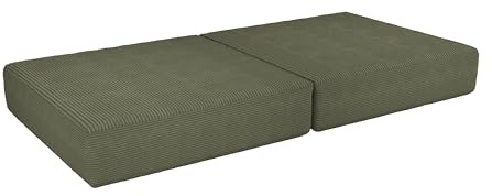 POKAR Matelas Pliant pour Canapé Modulable Enfant | Matelas 160x80x15 cm en Mousse avec Revêtement en Velours Côtelé | Élément pour Canapé Enfant Convertible | Certifié Oeko-TEX | Pois de Printemps
