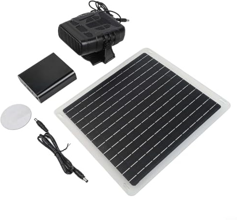 Calentador solar de invernadero de 10 W y 12 V, ventilador de descongelador de parabrisas portátil para uso en exteriores