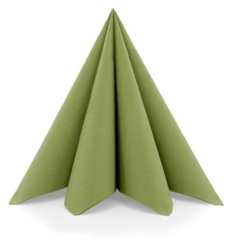 Sovie HOME Serviette in OLIV aus Linclass Airlaid, 40 x 40cm, 1/4 Falz, 12 Stück, hochwertige stoffähnliche Einwegservietten für Dinner, Feier, Event